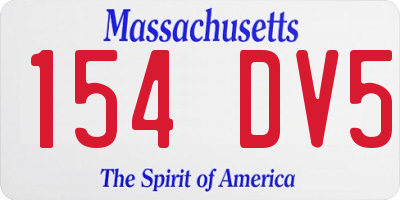 MA license plate 154DV5