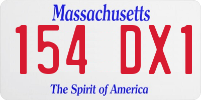 MA license plate 154DX1