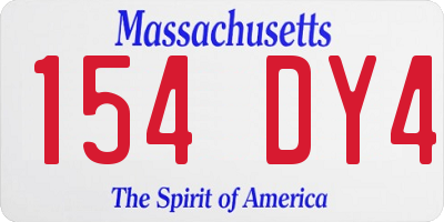 MA license plate 154DY4