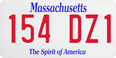 MA license plate 154DZ1