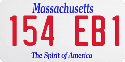MA license plate 154EB1