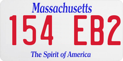 MA license plate 154EB2