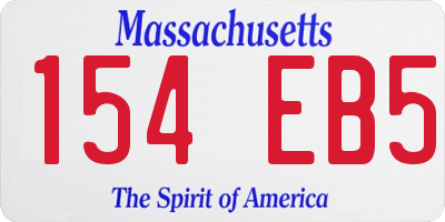MA license plate 154EB5