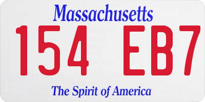 MA license plate 154EB7