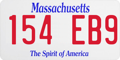 MA license plate 154EB9