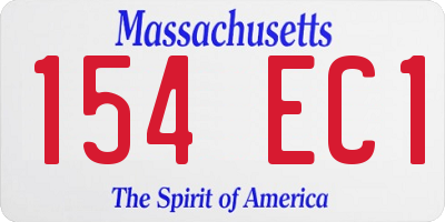 MA license plate 154EC1