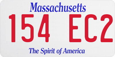 MA license plate 154EC2