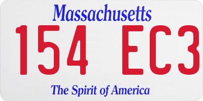 MA license plate 154EC3