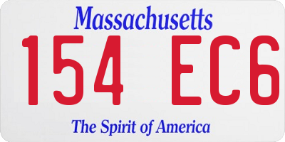 MA license plate 154EC6