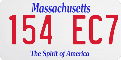 MA license plate 154EC7