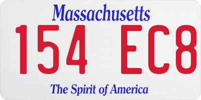 MA license plate 154EC8