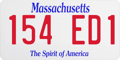 MA license plate 154ED1