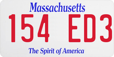 MA license plate 154ED3