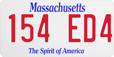 MA license plate 154ED4