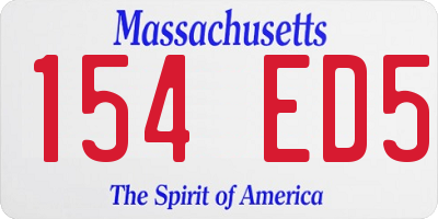 MA license plate 154ED5