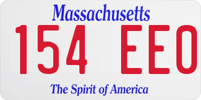 MA license plate 154EE0