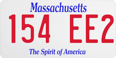 MA license plate 154EE2