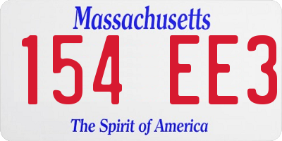 MA license plate 154EE3