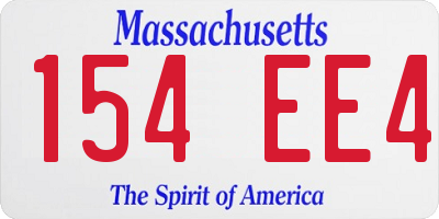 MA license plate 154EE4