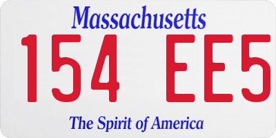 MA license plate 154EE5
