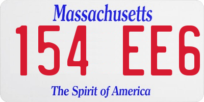 MA license plate 154EE6