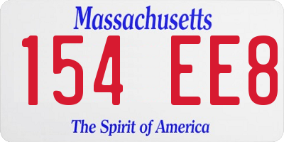 MA license plate 154EE8