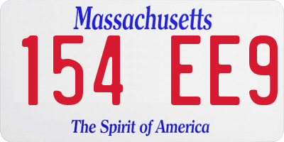 MA license plate 154EE9
