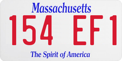 MA license plate 154EF1