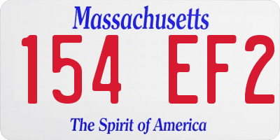 MA license plate 154EF2