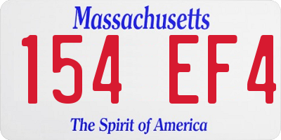 MA license plate 154EF4