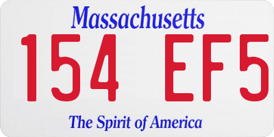MA license plate 154EF5