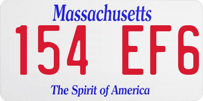MA license plate 154EF6