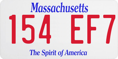 MA license plate 154EF7