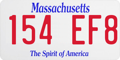 MA license plate 154EF8