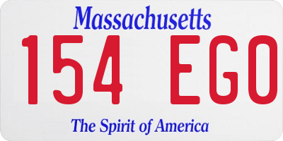 MA license plate 154EG0