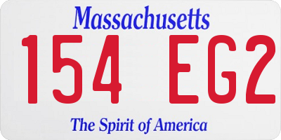 MA license plate 154EG2