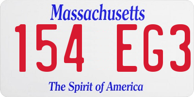 MA license plate 154EG3