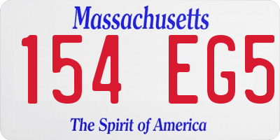 MA license plate 154EG5