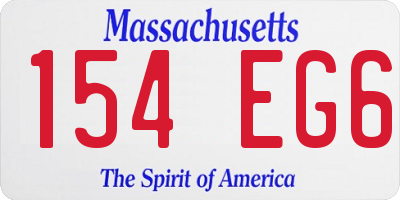 MA license plate 154EG6