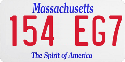 MA license plate 154EG7