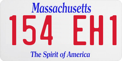 MA license plate 154EH1