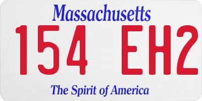 MA license plate 154EH2