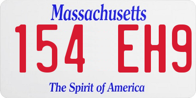 MA license plate 154EH9