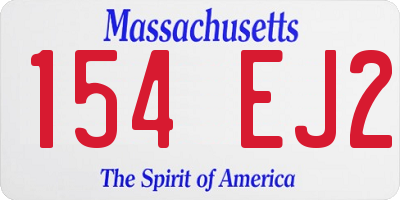 MA license plate 154EJ2