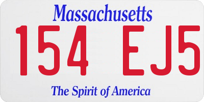 MA license plate 154EJ5