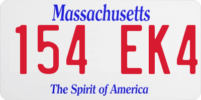 MA license plate 154EK4