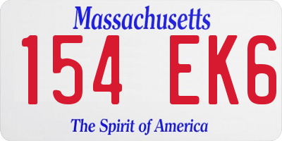 MA license plate 154EK6