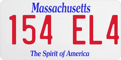 MA license plate 154EL4