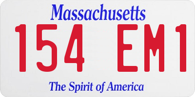 MA license plate 154EM1