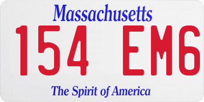 MA license plate 154EM6